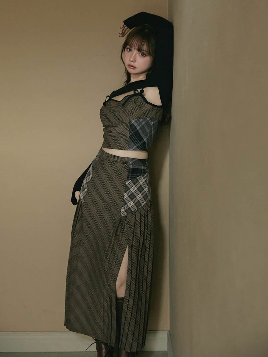 新品未開封 ANDMARY Louise check set up 旨い アンドマリー 