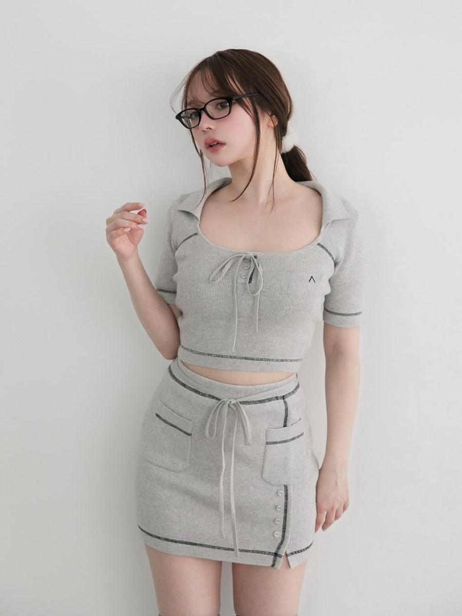 andmary Kitty knit set ブラック ニット 中古