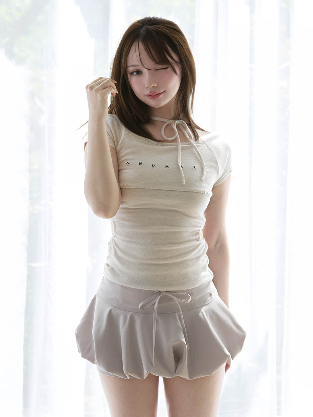 Mary logo ribbon tops