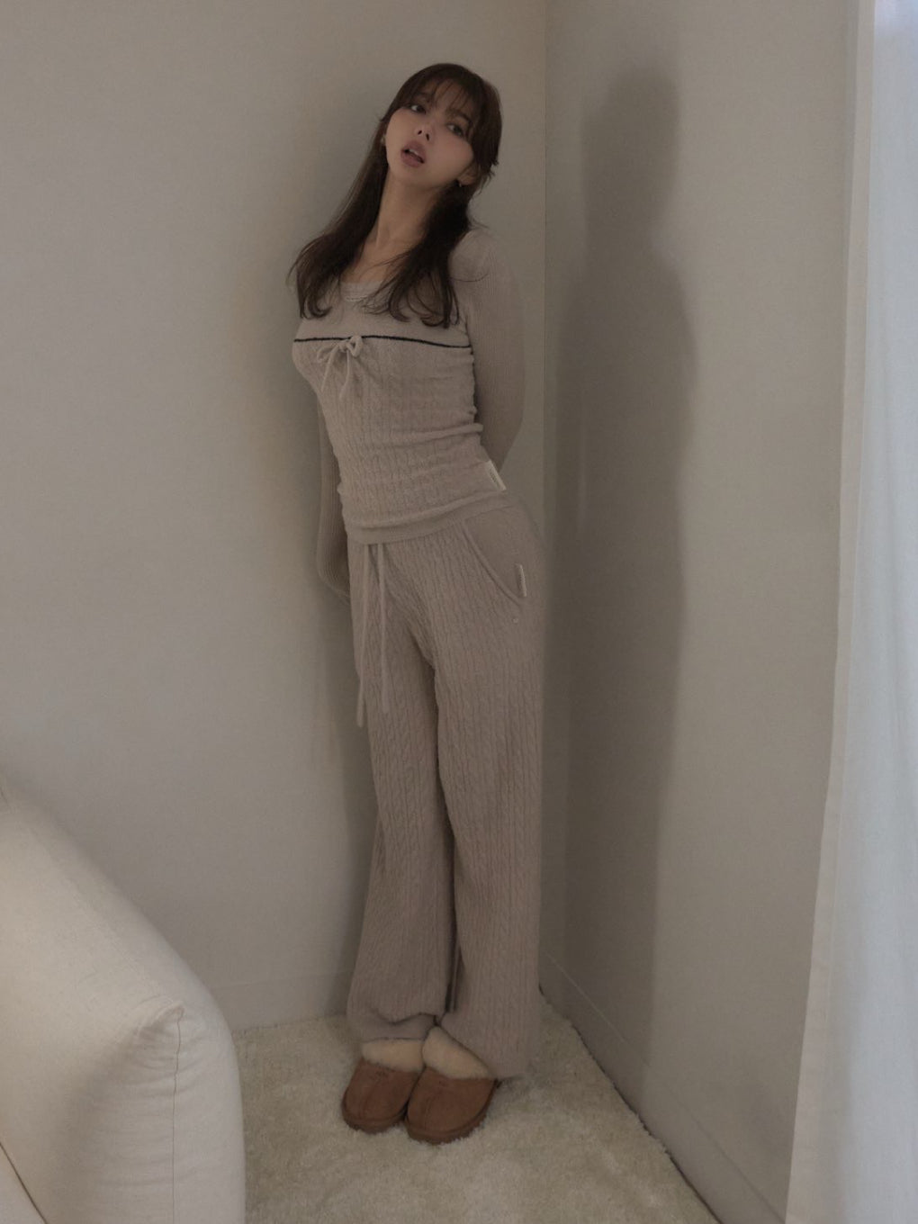 ルームウェア・パジャマ andmary Merry border short pants Merry border short pants color gray ¥9900-tax in ふんわりと滑らか