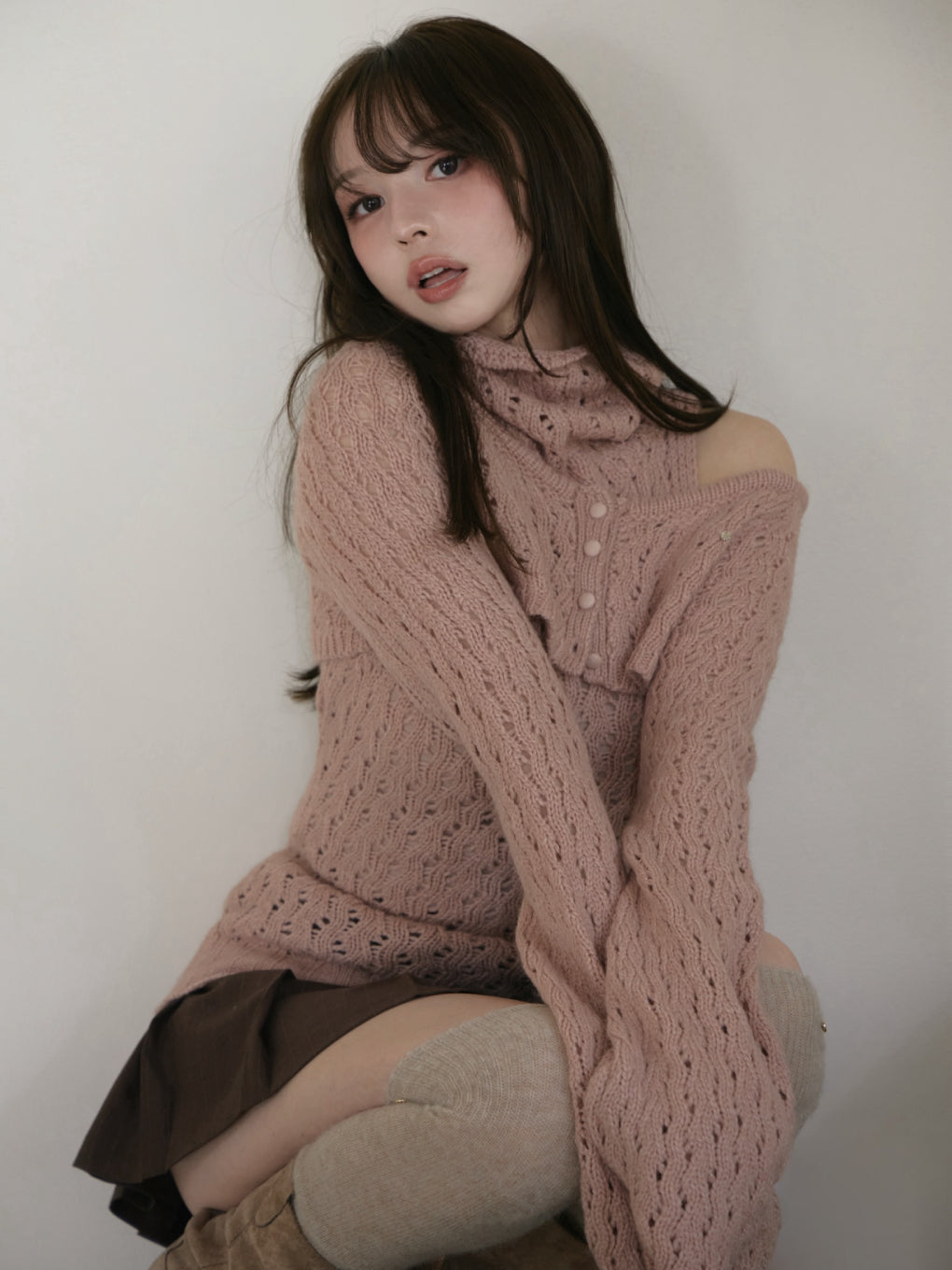 トップス andmary Yara cable knit set up ANDMARY】Yara cable knit set up