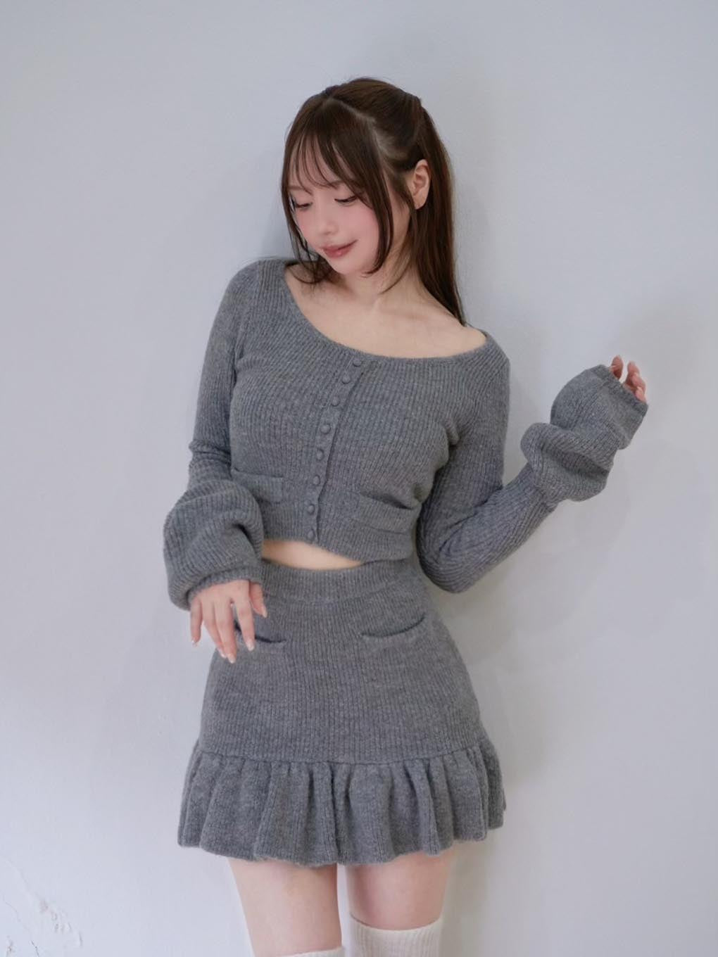 andmary  Lisa knit set up gray♡黒瀧まりあ