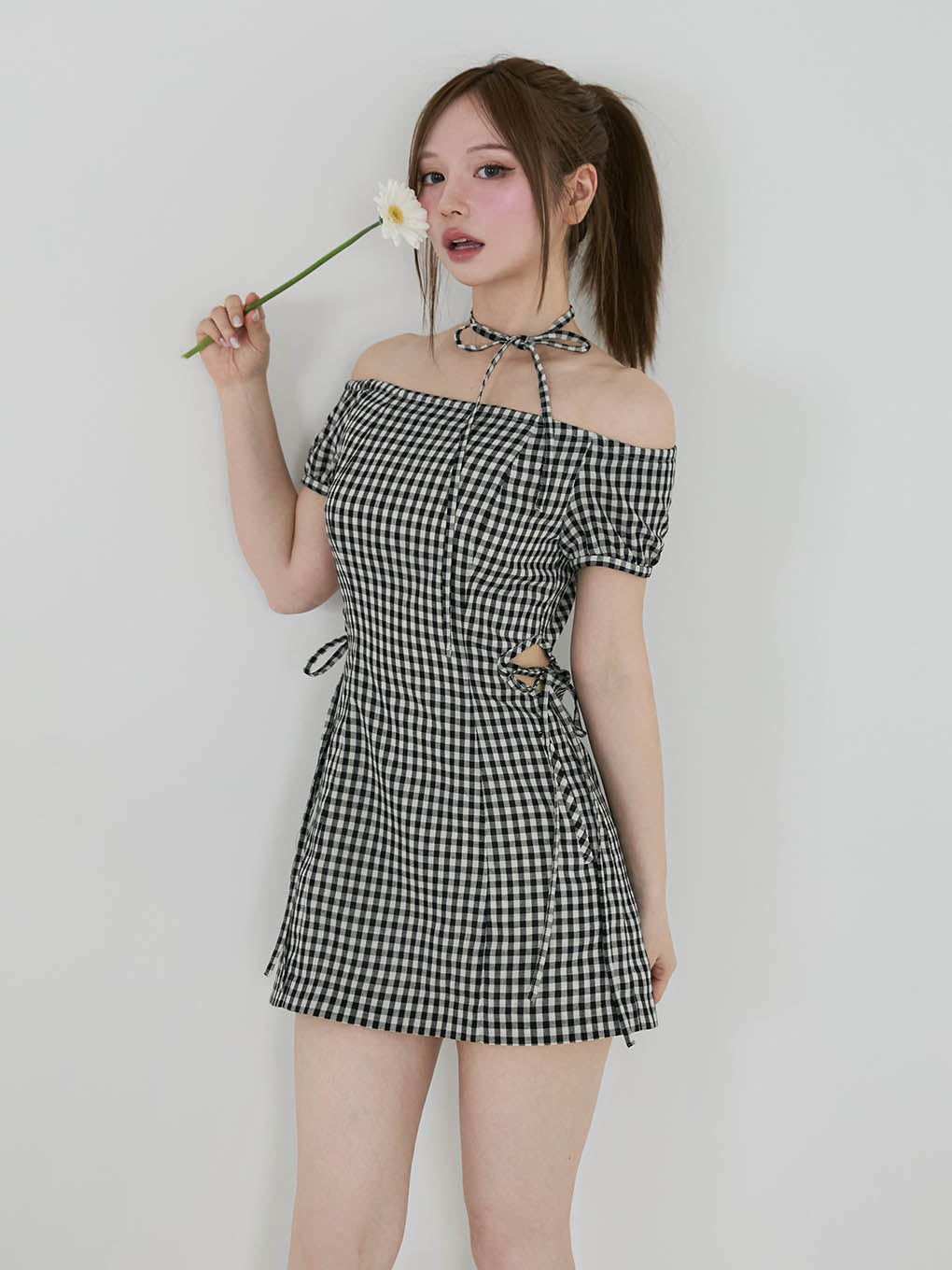 Becky check mini dress