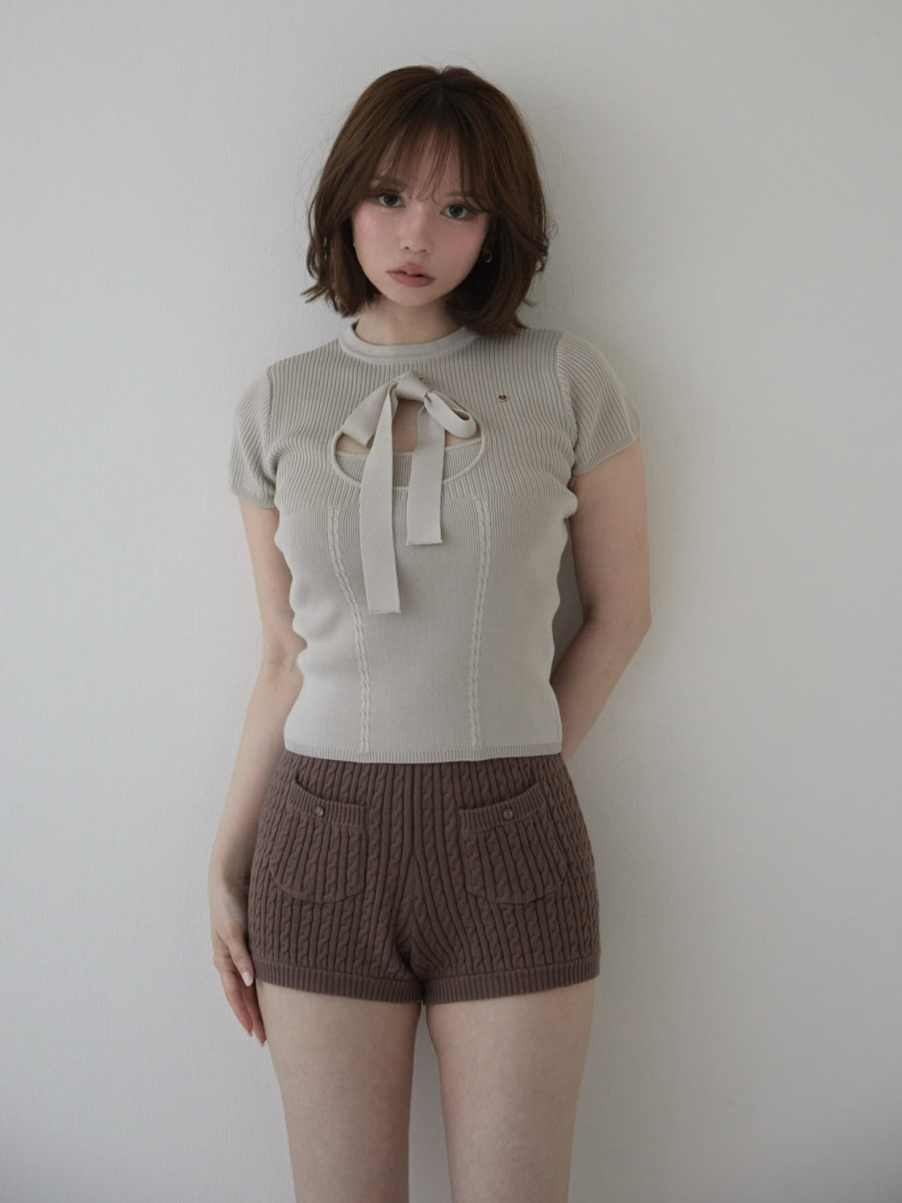 Emily ribbon knit tops