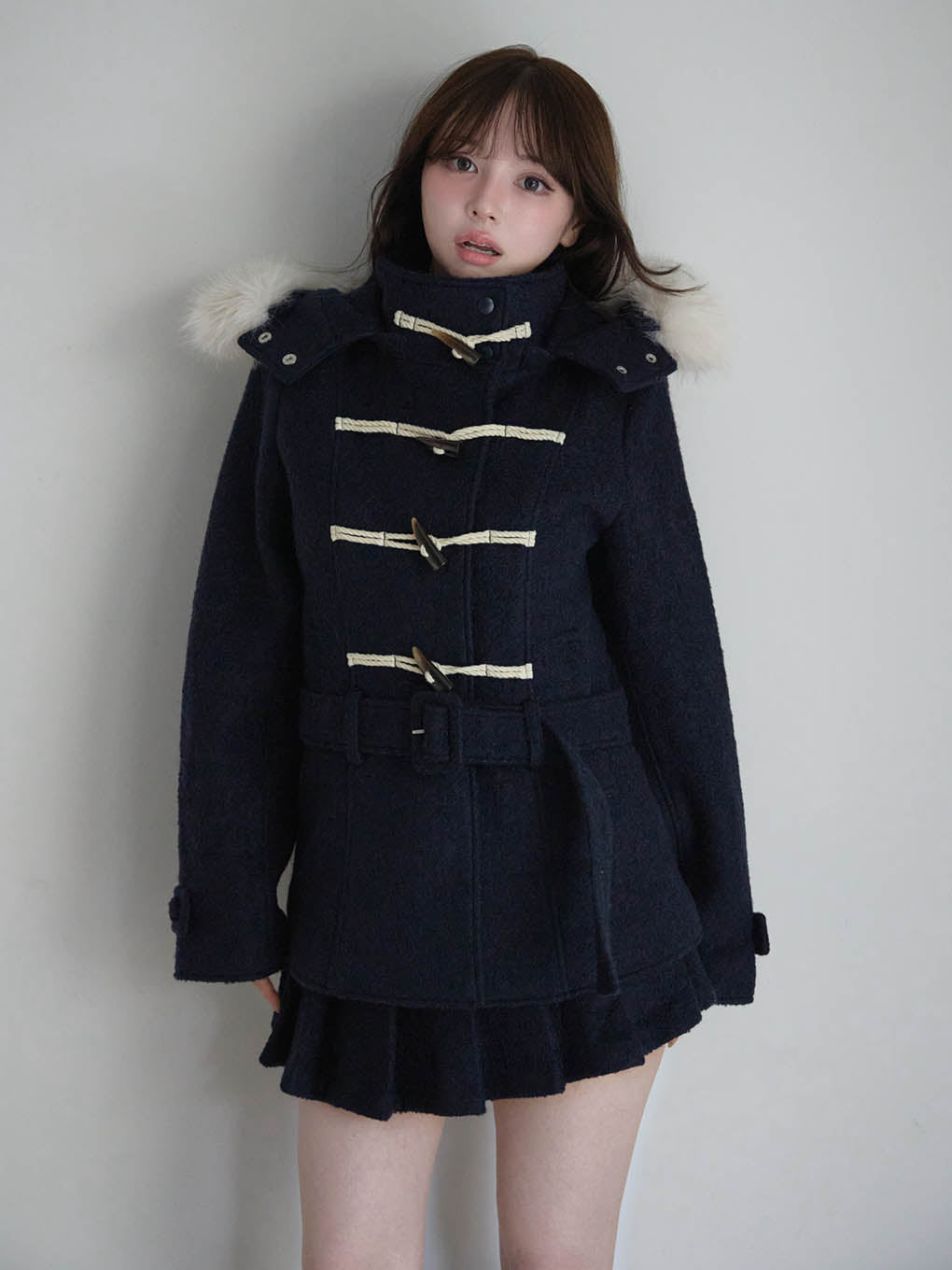 Nicole fur belt jacket