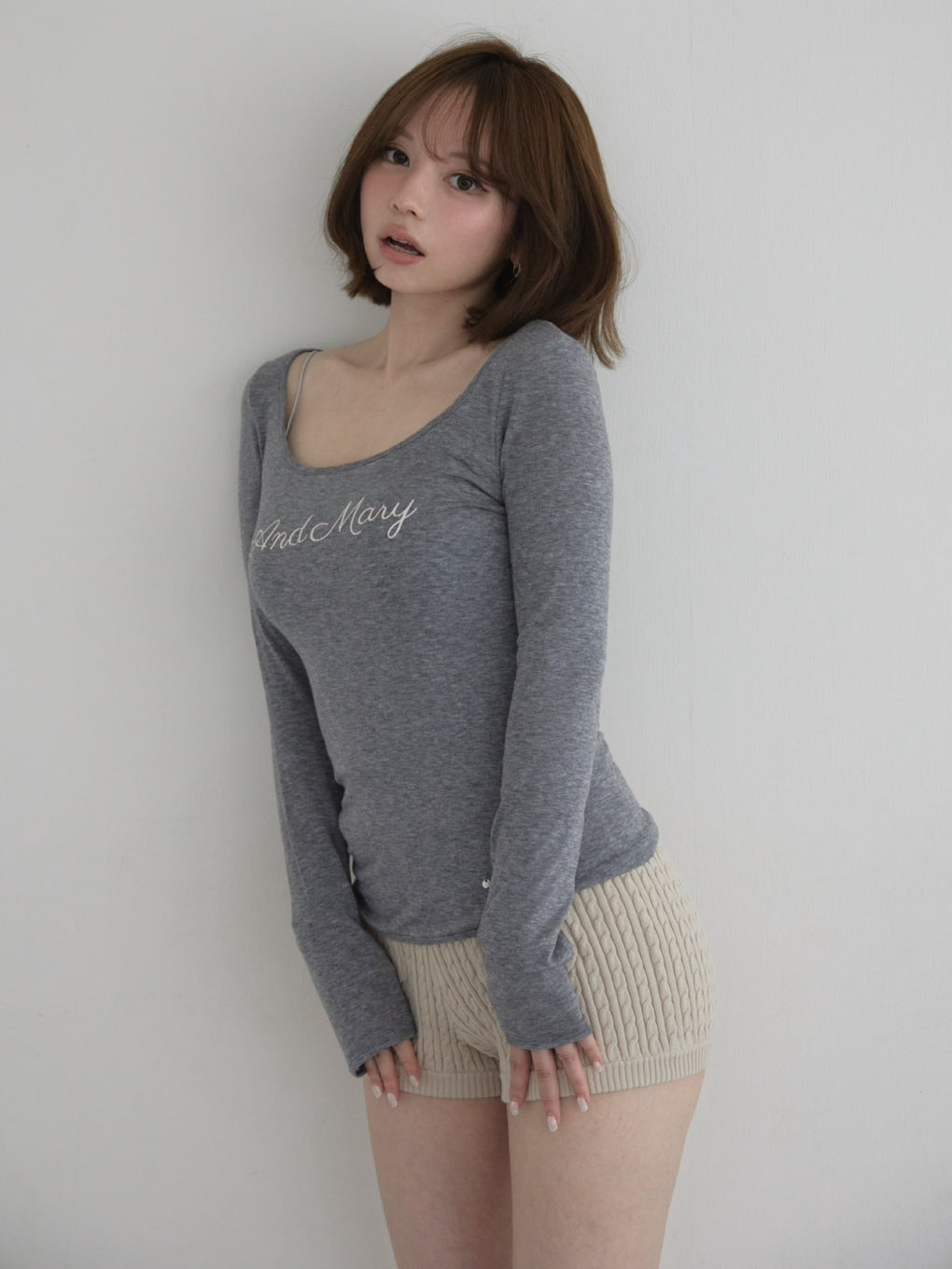 Letter logo sheer tops