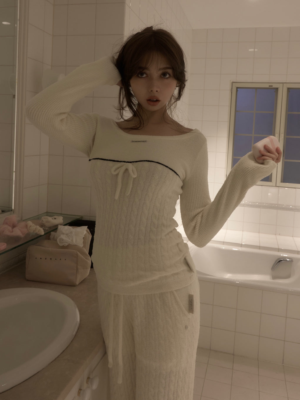 Sugar knit cable tops