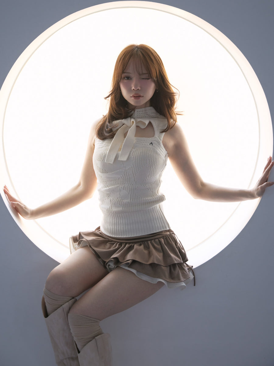 ANDMARY】Violet ribbon tops