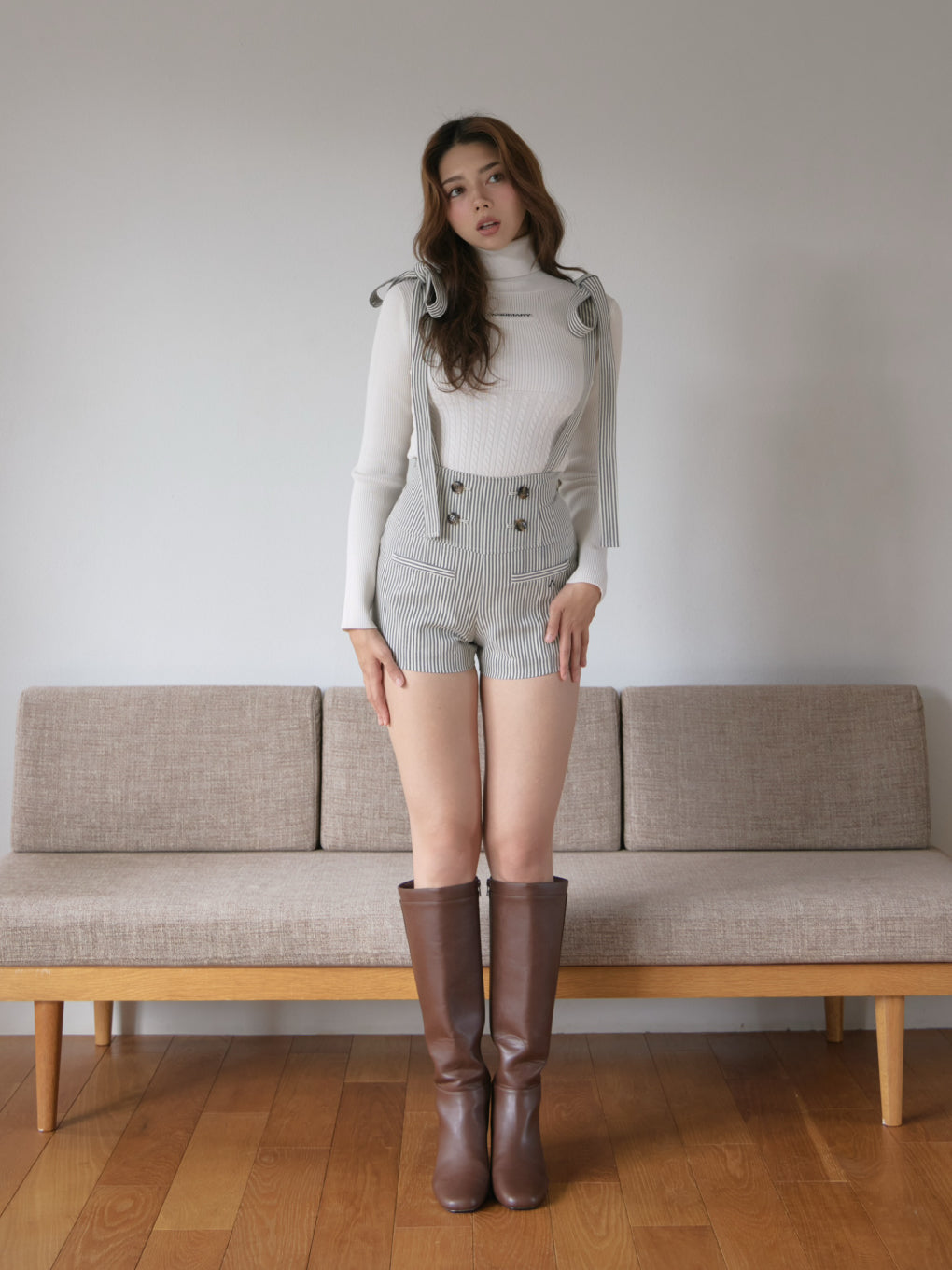 Jacquard turtleneck tops
