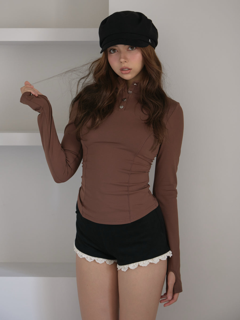 Suede mini pants