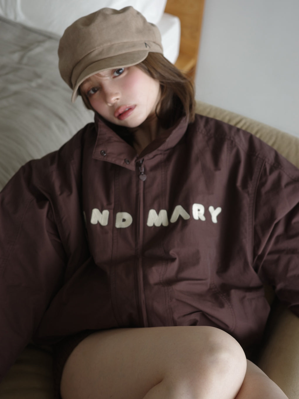 ANDMARY】Mary logo bomber jacket