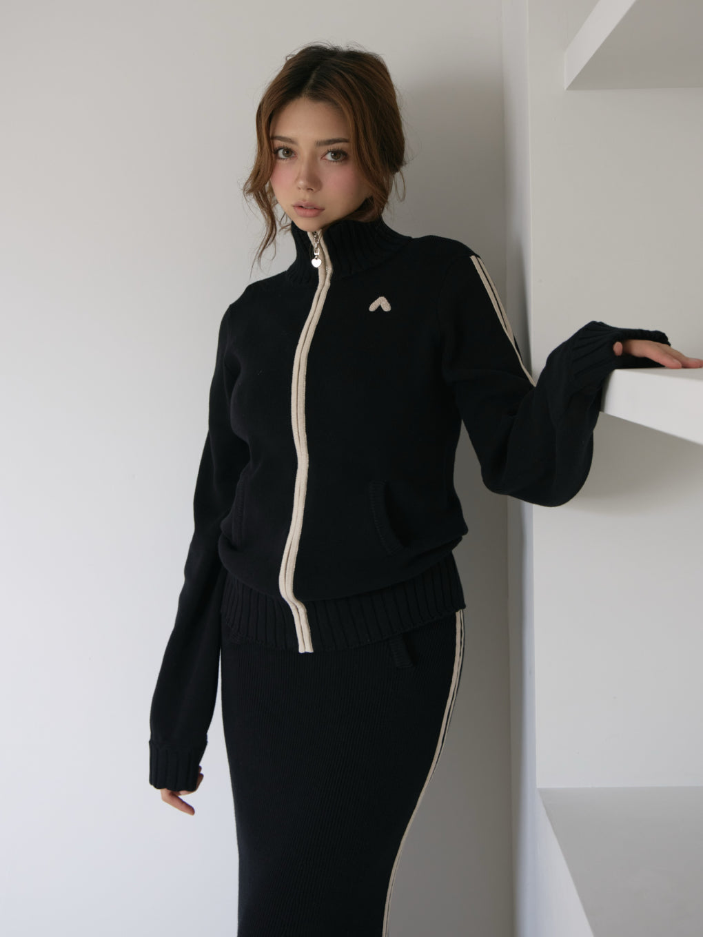 Zoe full zip set long dress