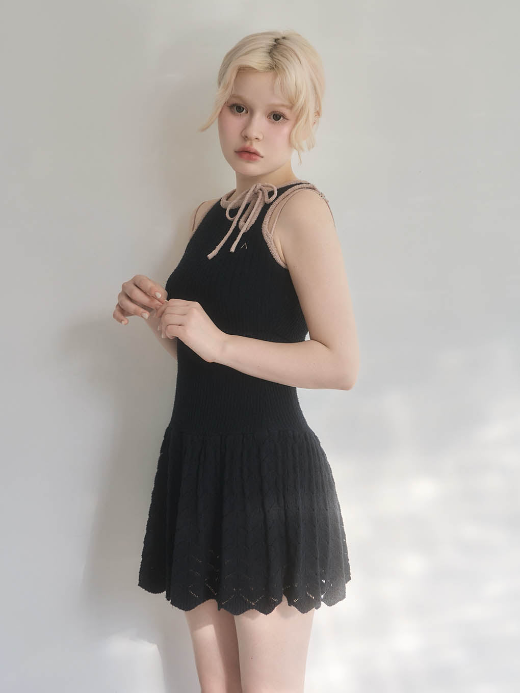 Heart crochet mini dress