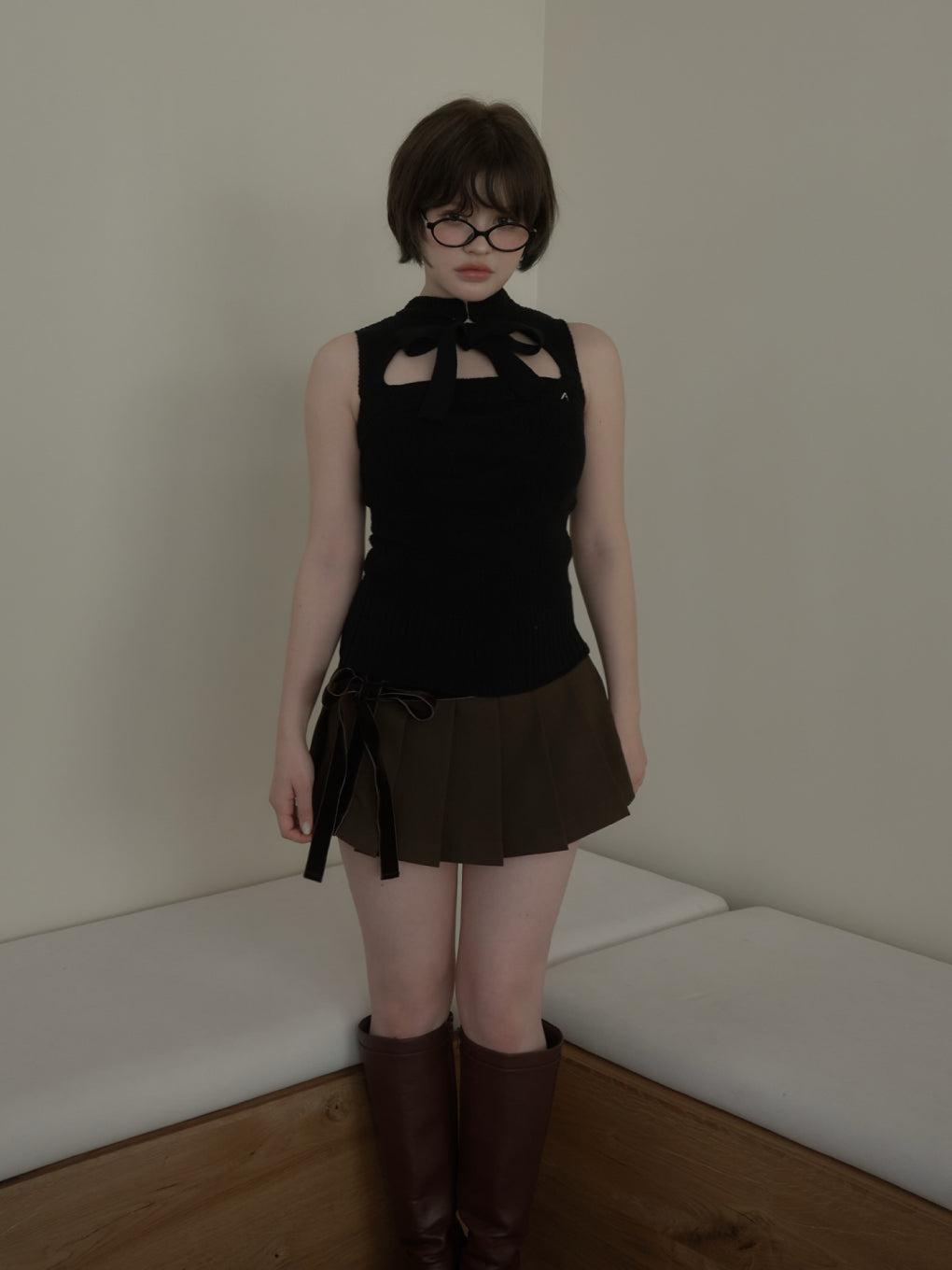 ANDMARY】Violet ribbon tops