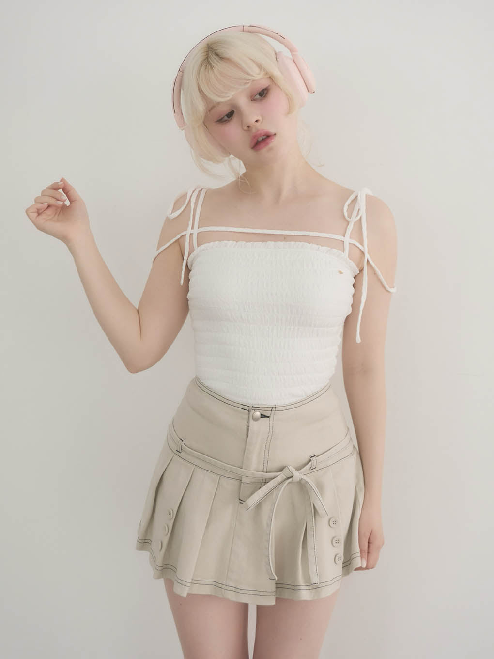 Shirring ribbon camisole