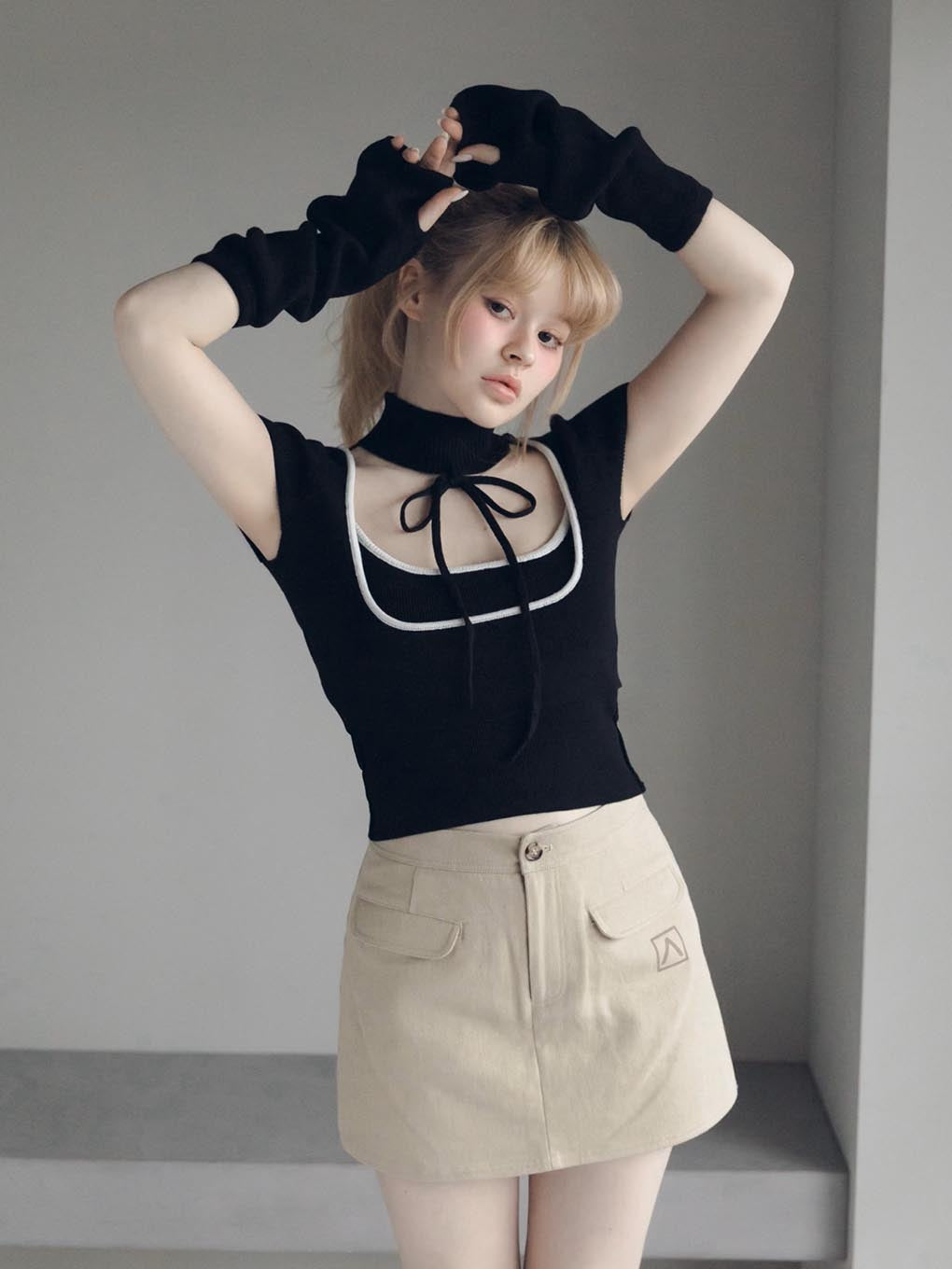 新規上場商品 andmary Mew frill tops 正規品 ブラック - トップス