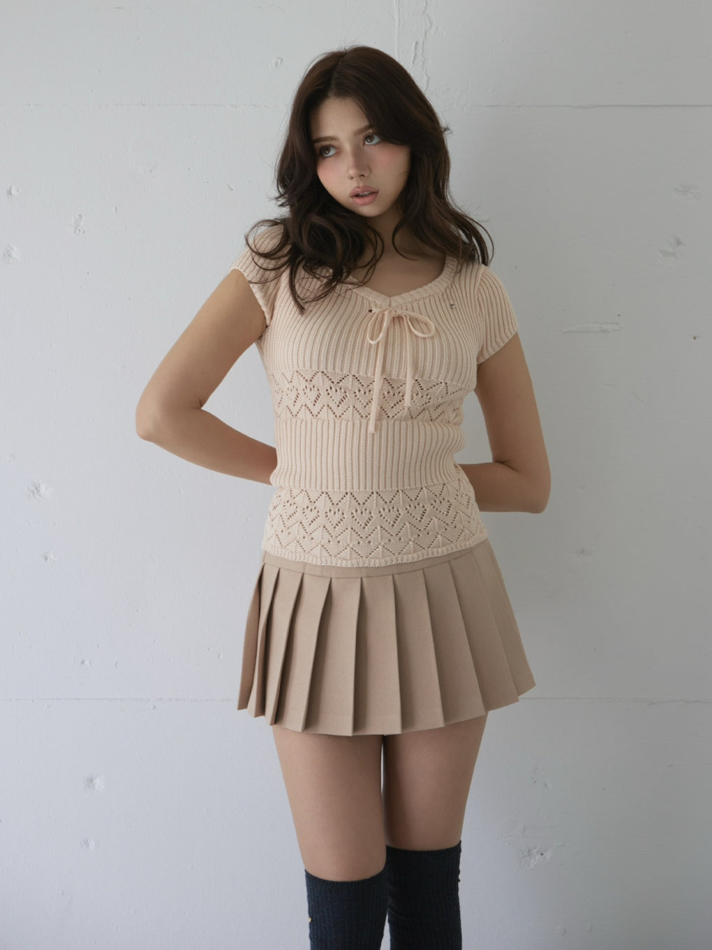 Donna pleats mini skirt