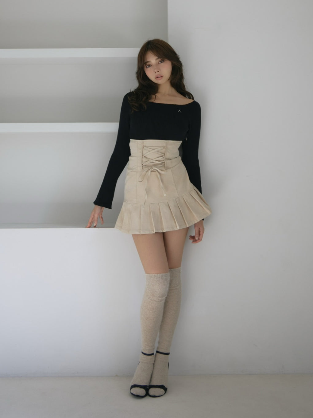 アンドマリーM Donna gather mini dress ANDMARY Donna Morgan Women's Long Sleeve Mock Neck Gathered Mini Dress