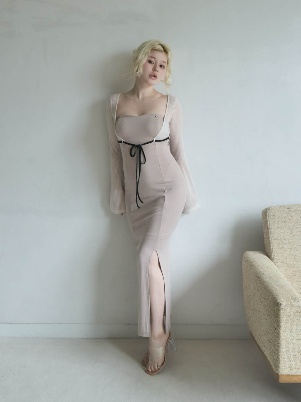 Lona ribbon long dress