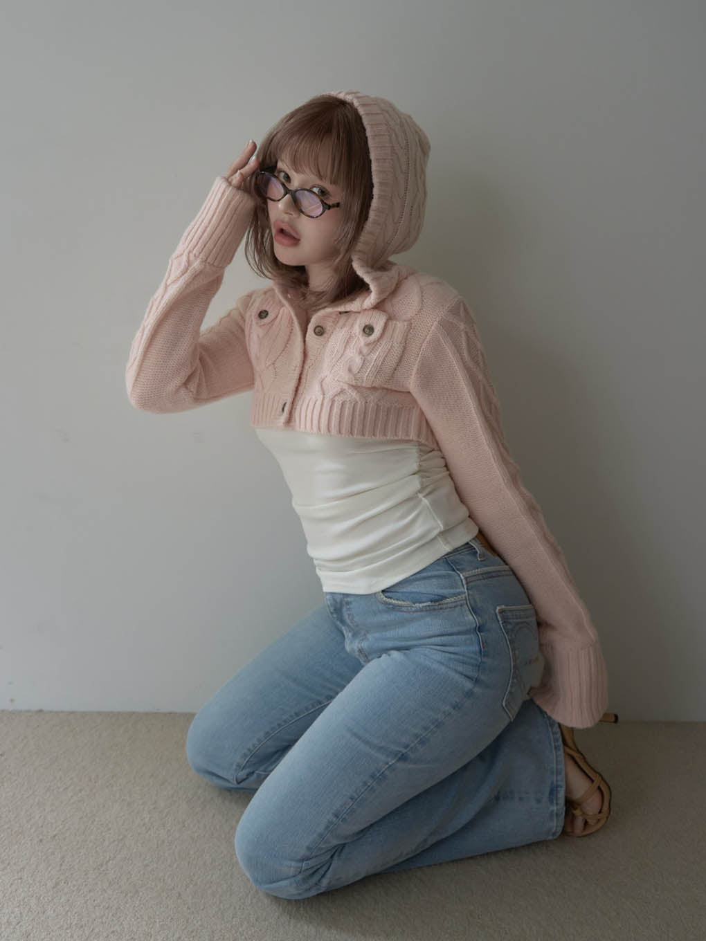 Mary logo cable knit set