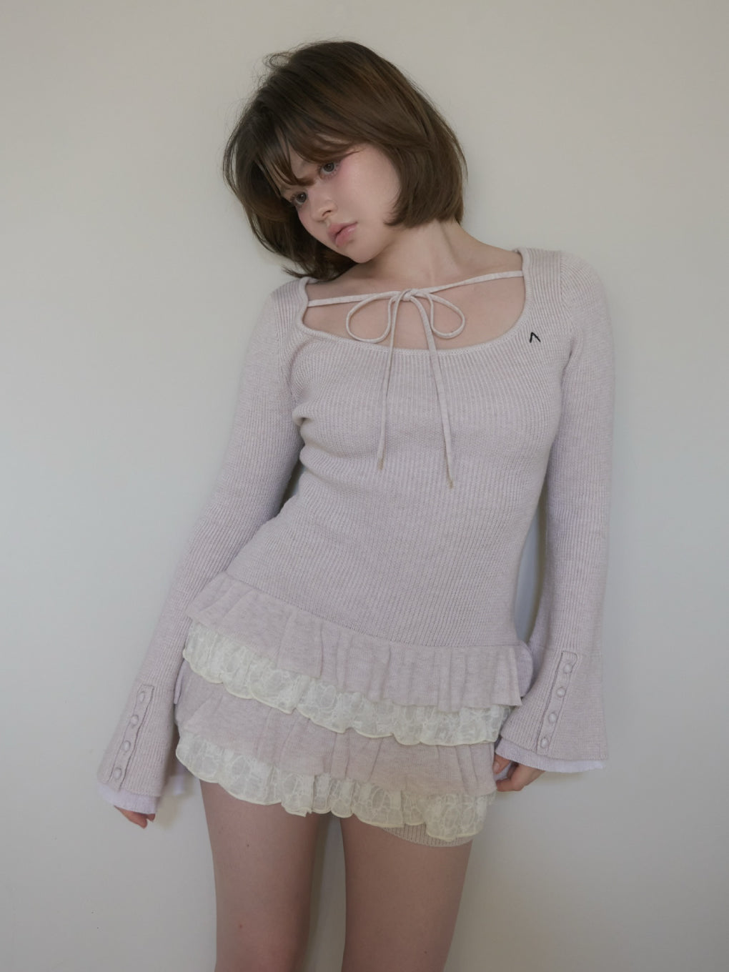 Aletta frill mini dress