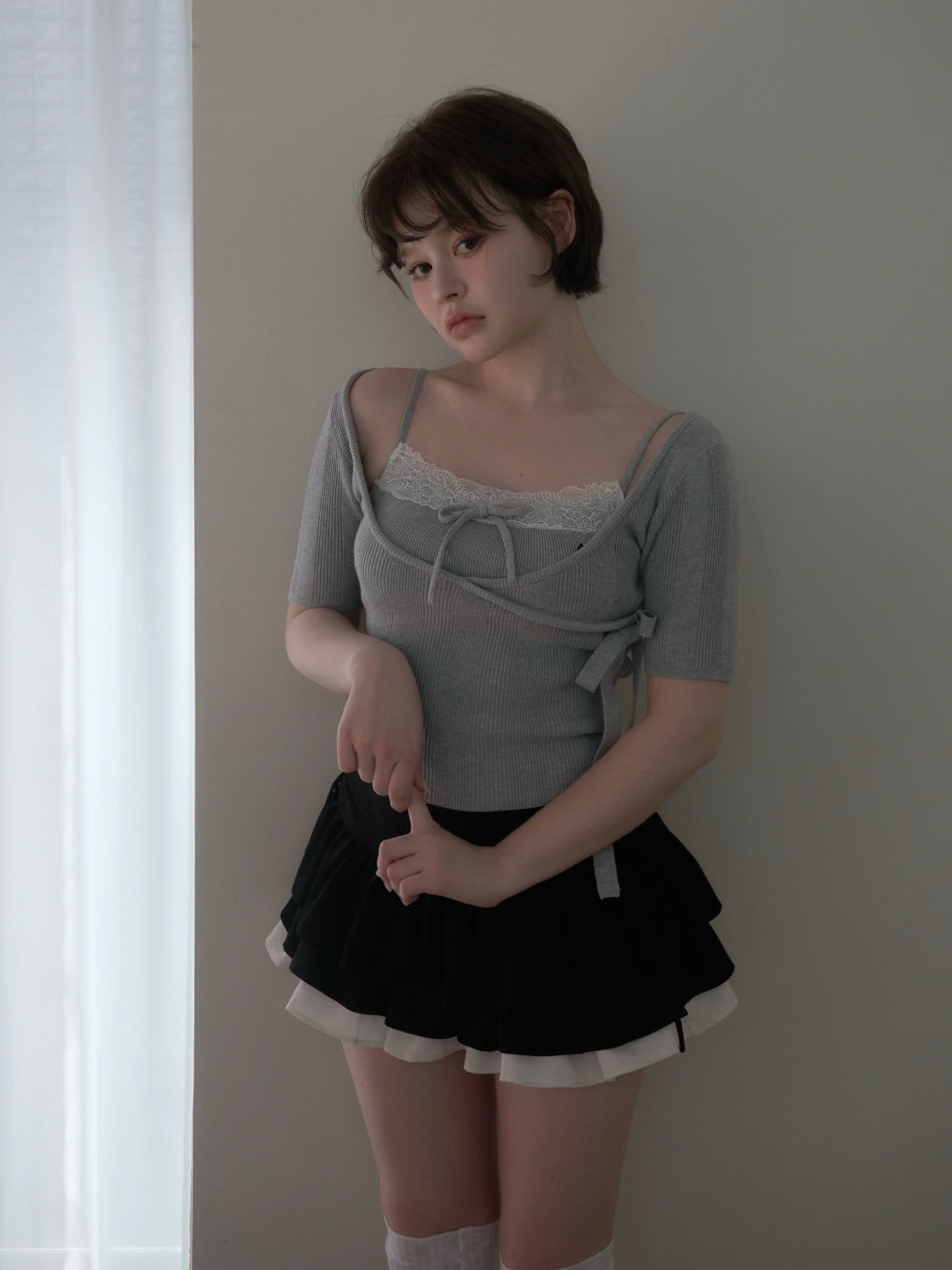 ANDMARY】Cachecoeur lace set tops