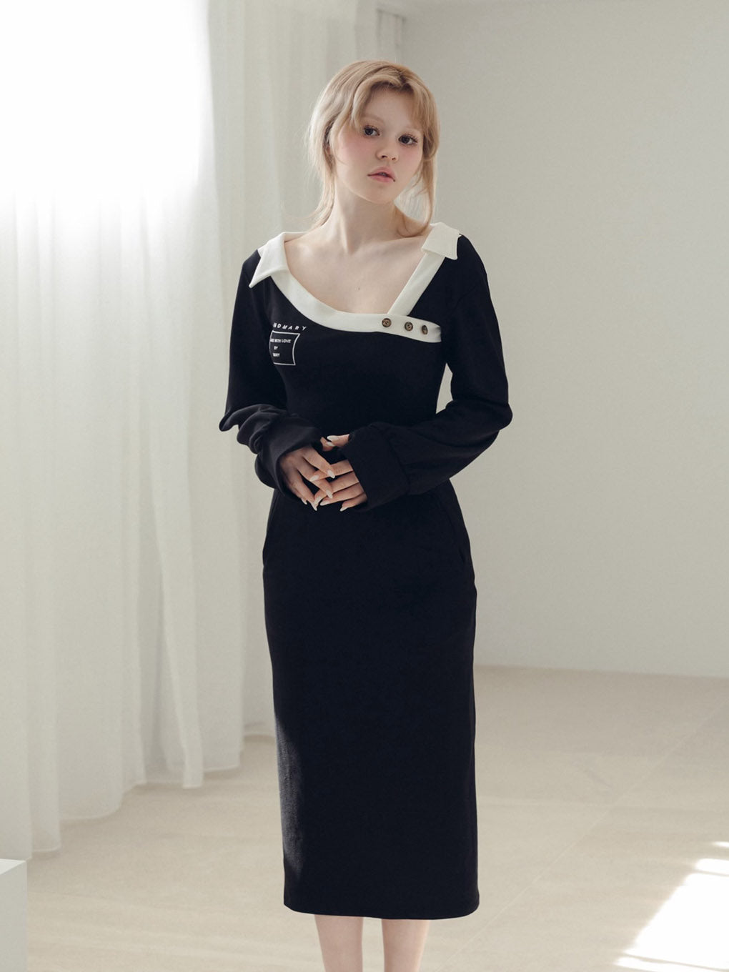 Lucylogolongd【新品】andmary Lucy logo long dress black