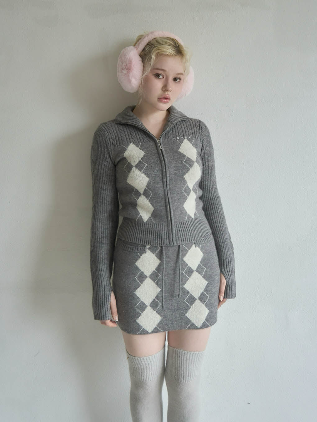 Argyle knit set up