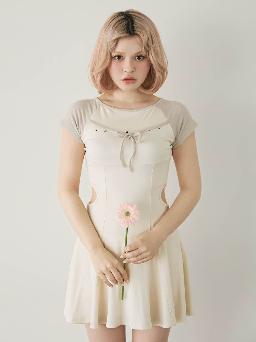 Mary logo flare mini dress
