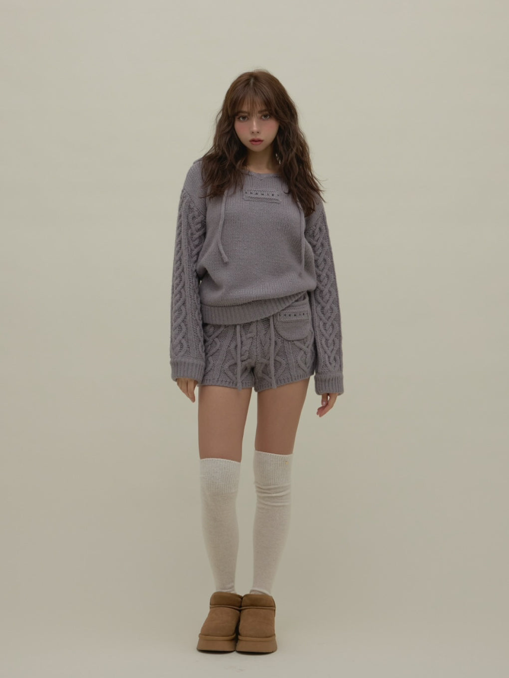 ANDMARY】Mou loose knit set up