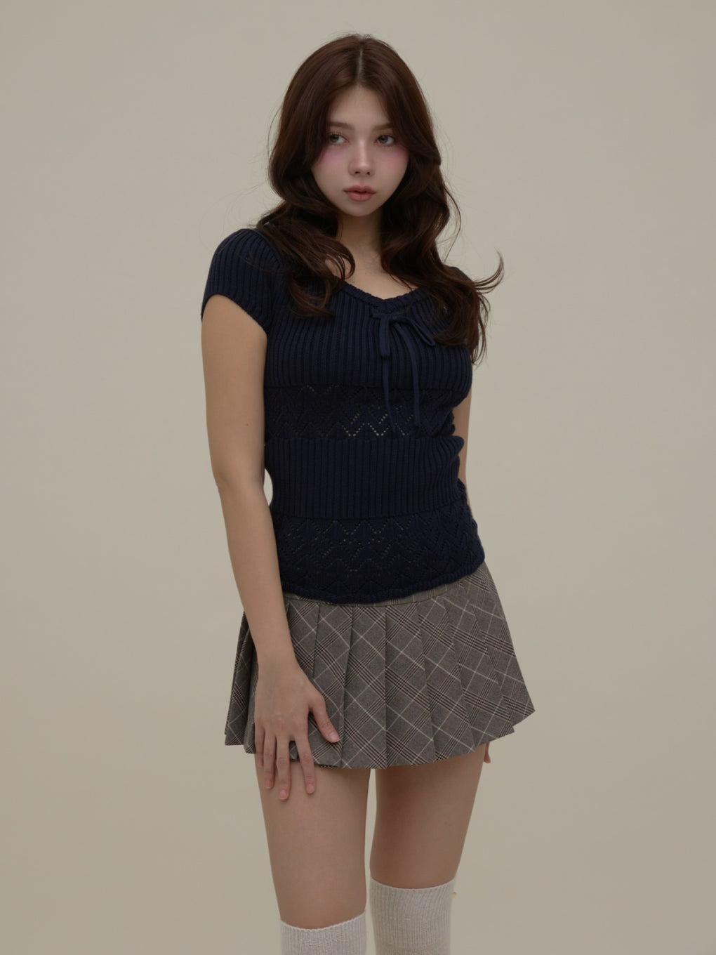 Heart crochet knit tops