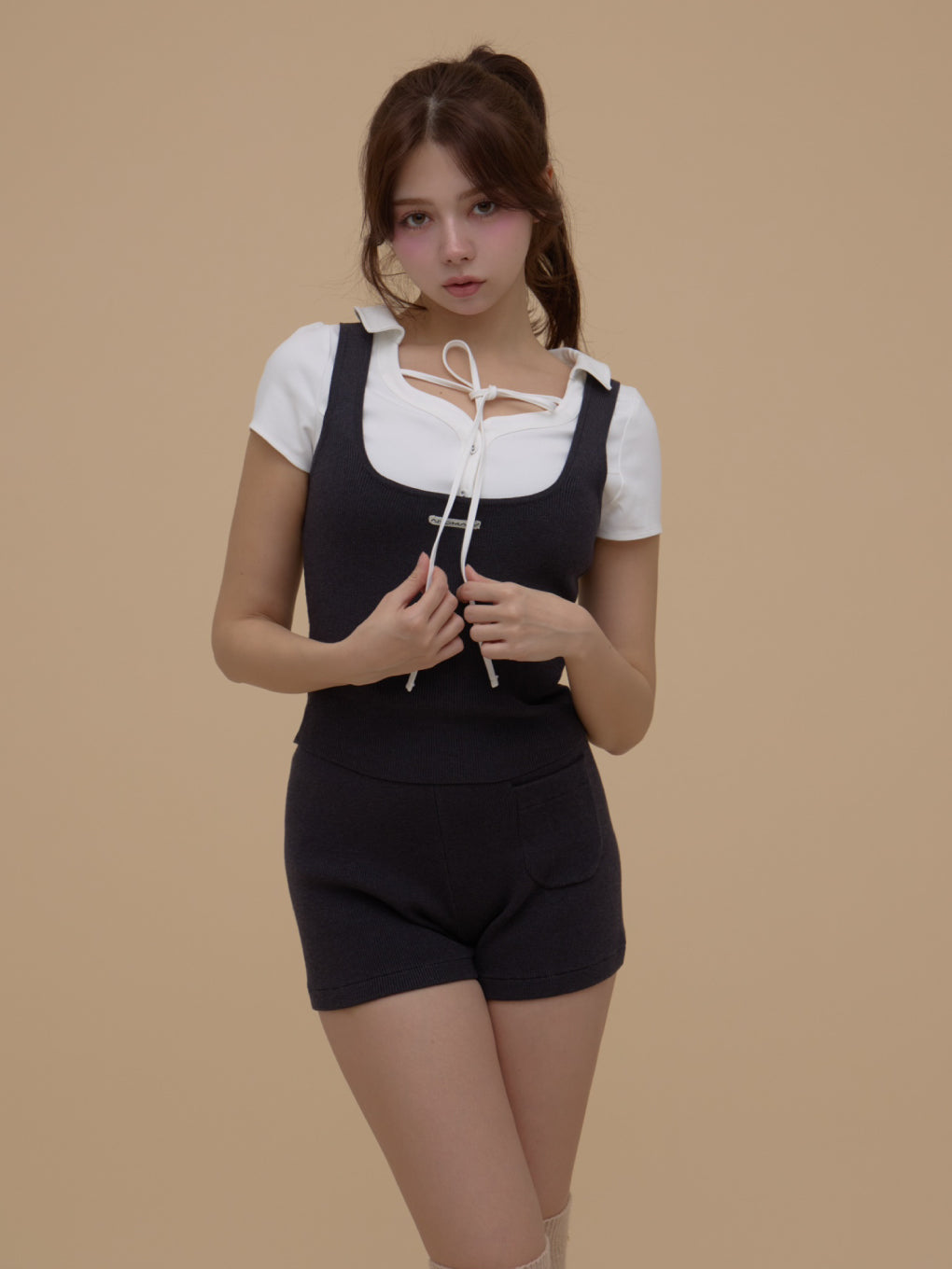 ANDMARY Carlie logo set up ブラック ANDMARY】Carlie logo set up