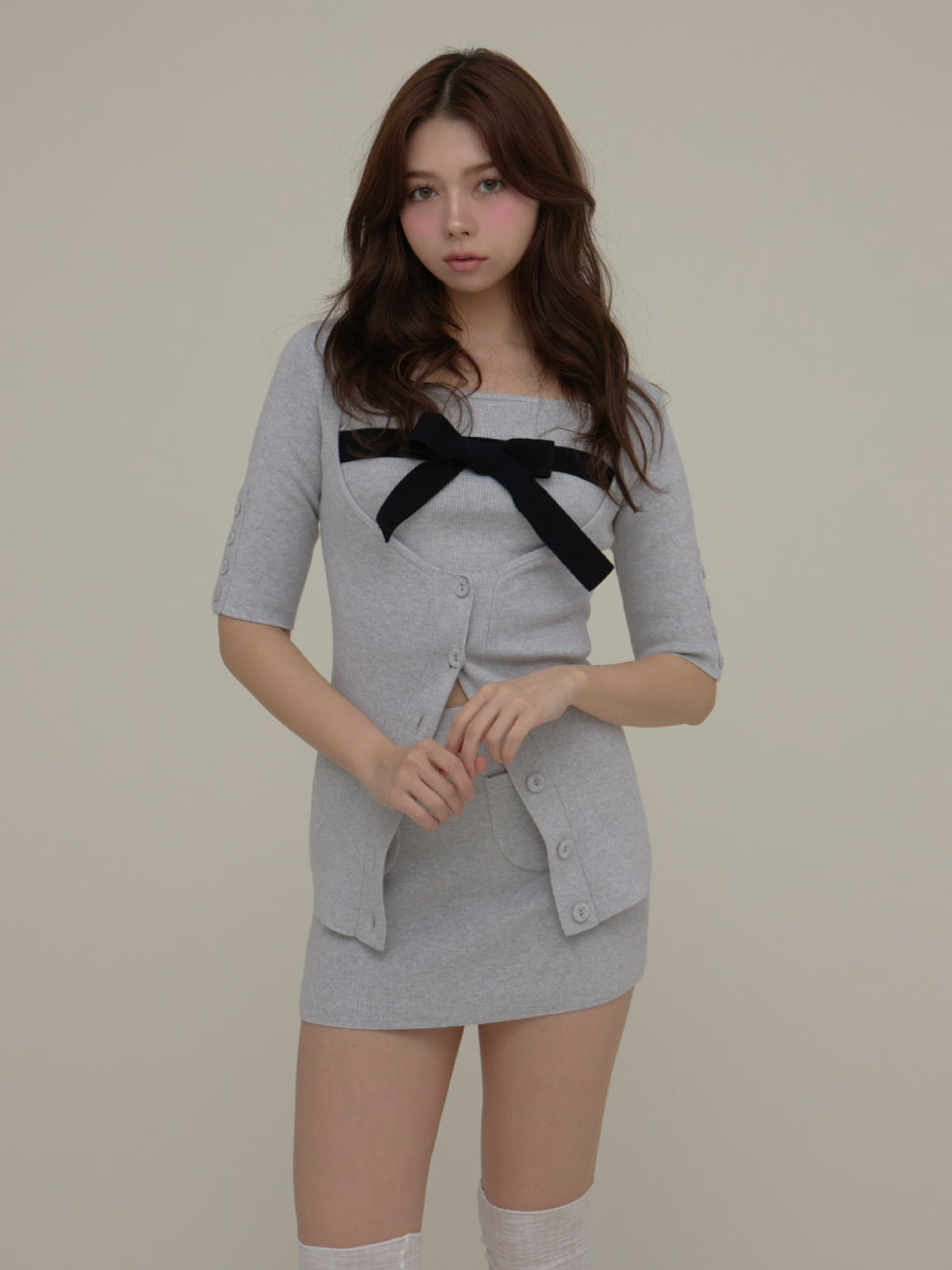 トップス andmary Dahlia tunic set up gray ANDMARY】Dahlia tunic set up