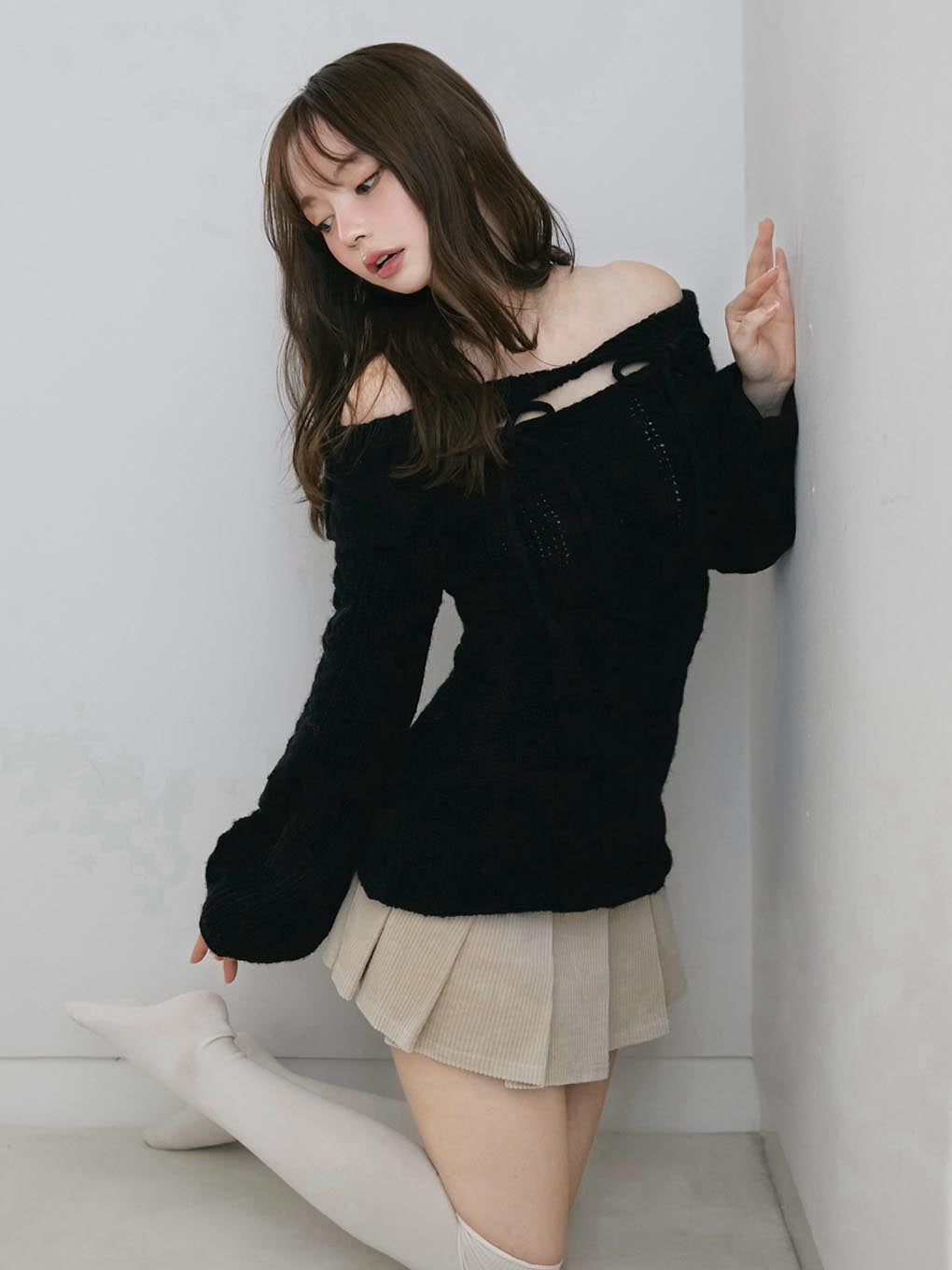 Aura cable knit tops