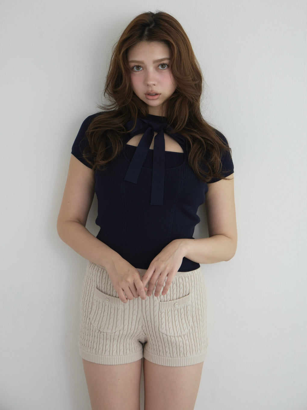 Emily ribbon knit tops