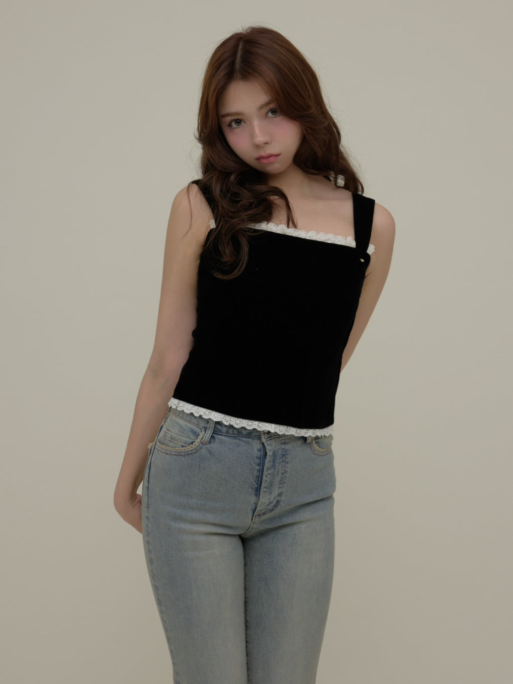 Velour frill tops