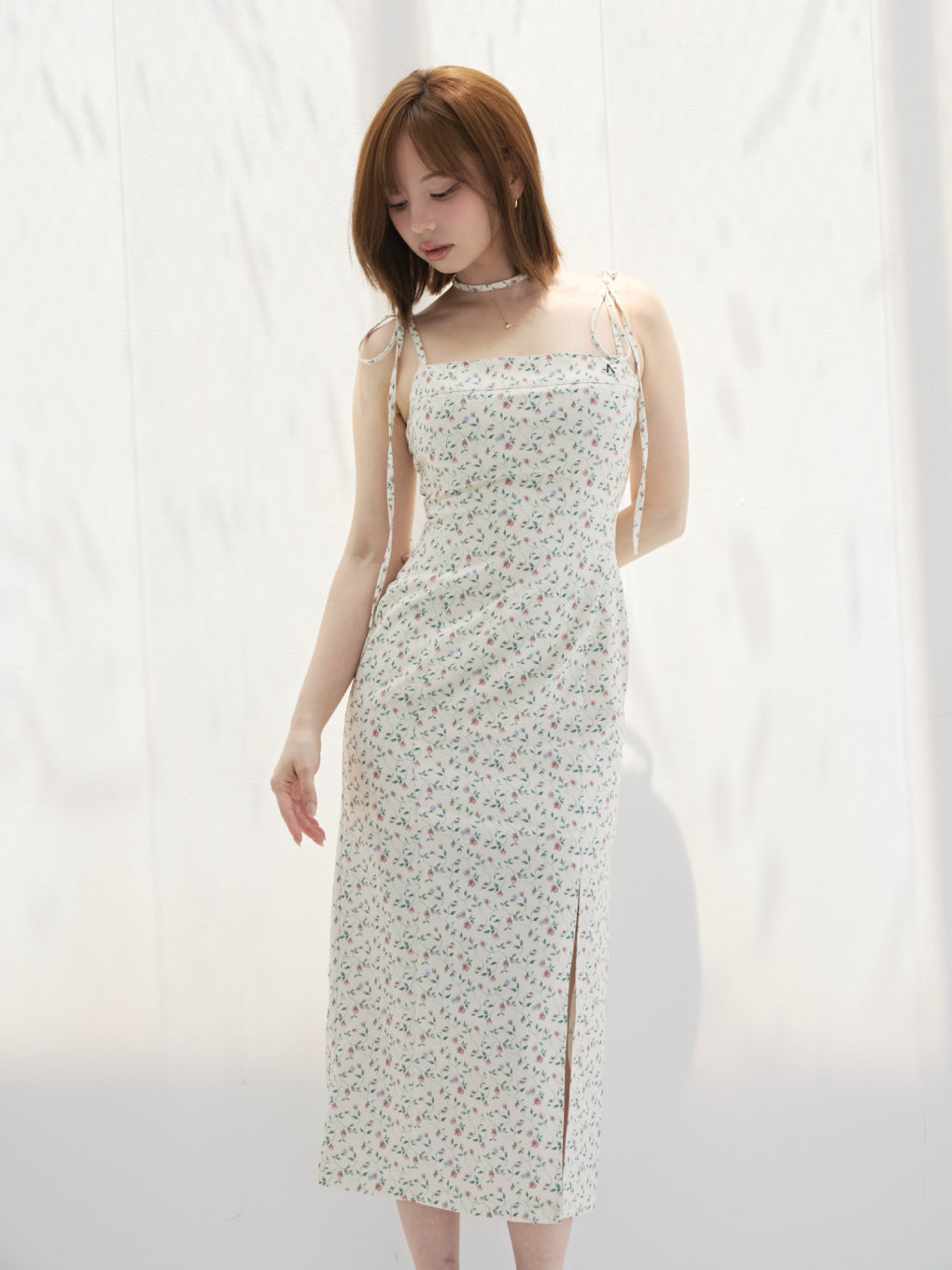 Flora ribbon long dress