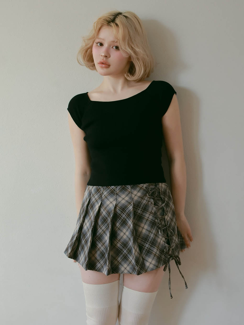 Sonia lace up mini skirt