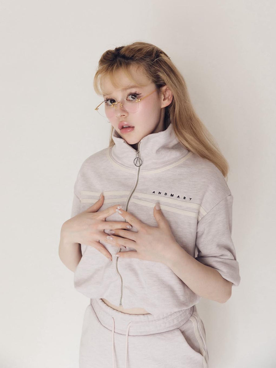 ANDMARY】Ami line zip tops 