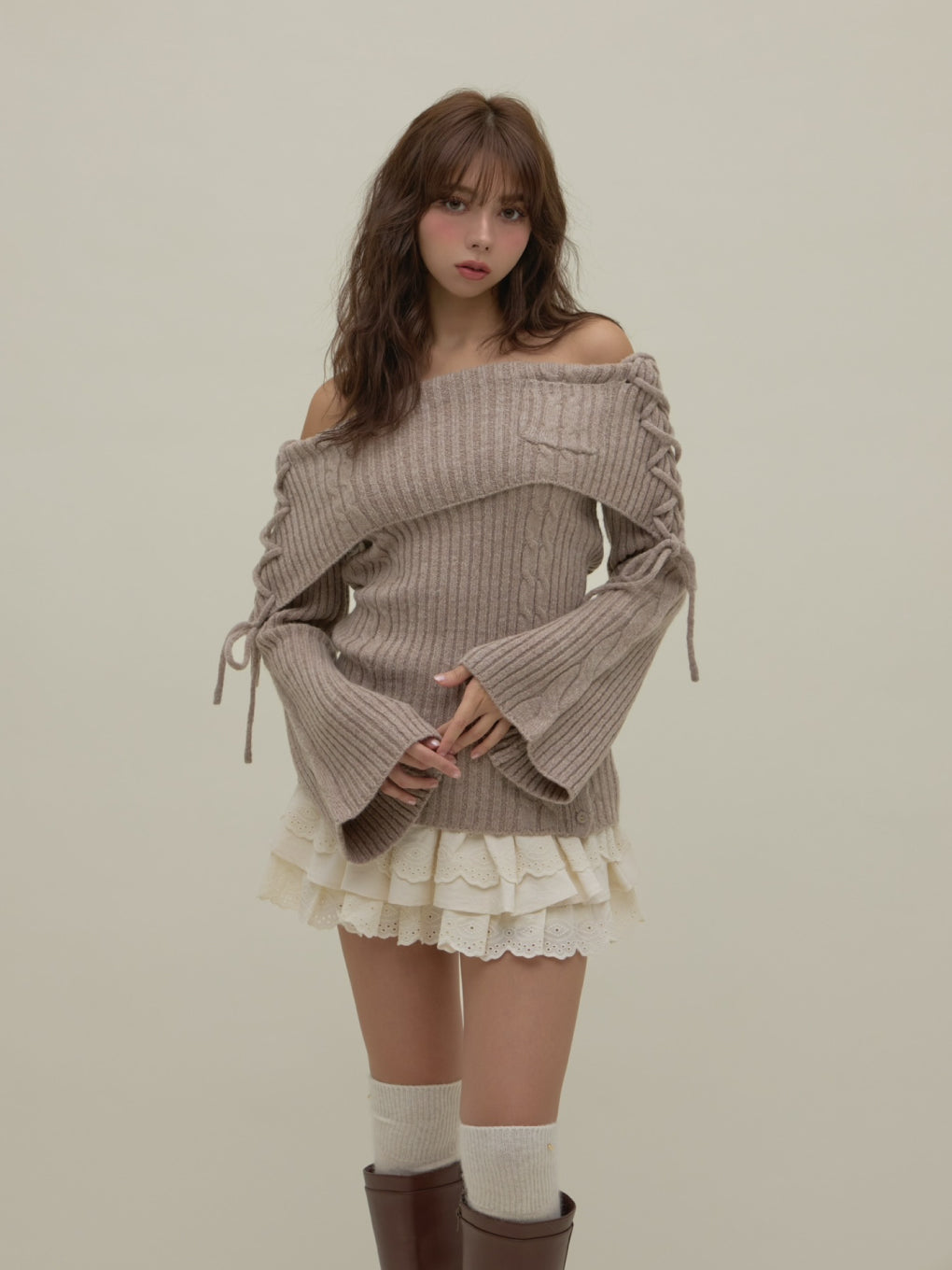 Corrie lace knit set up