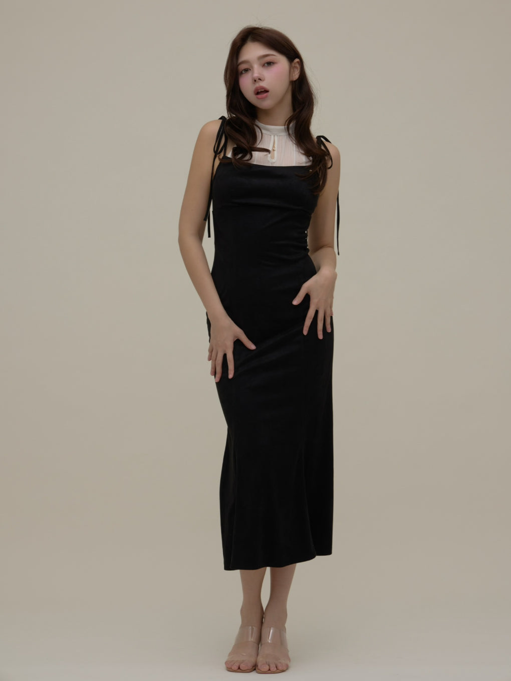 ワンピース andmary Anju sheer long dress ivory ANDMARY】Anju sheer long dress