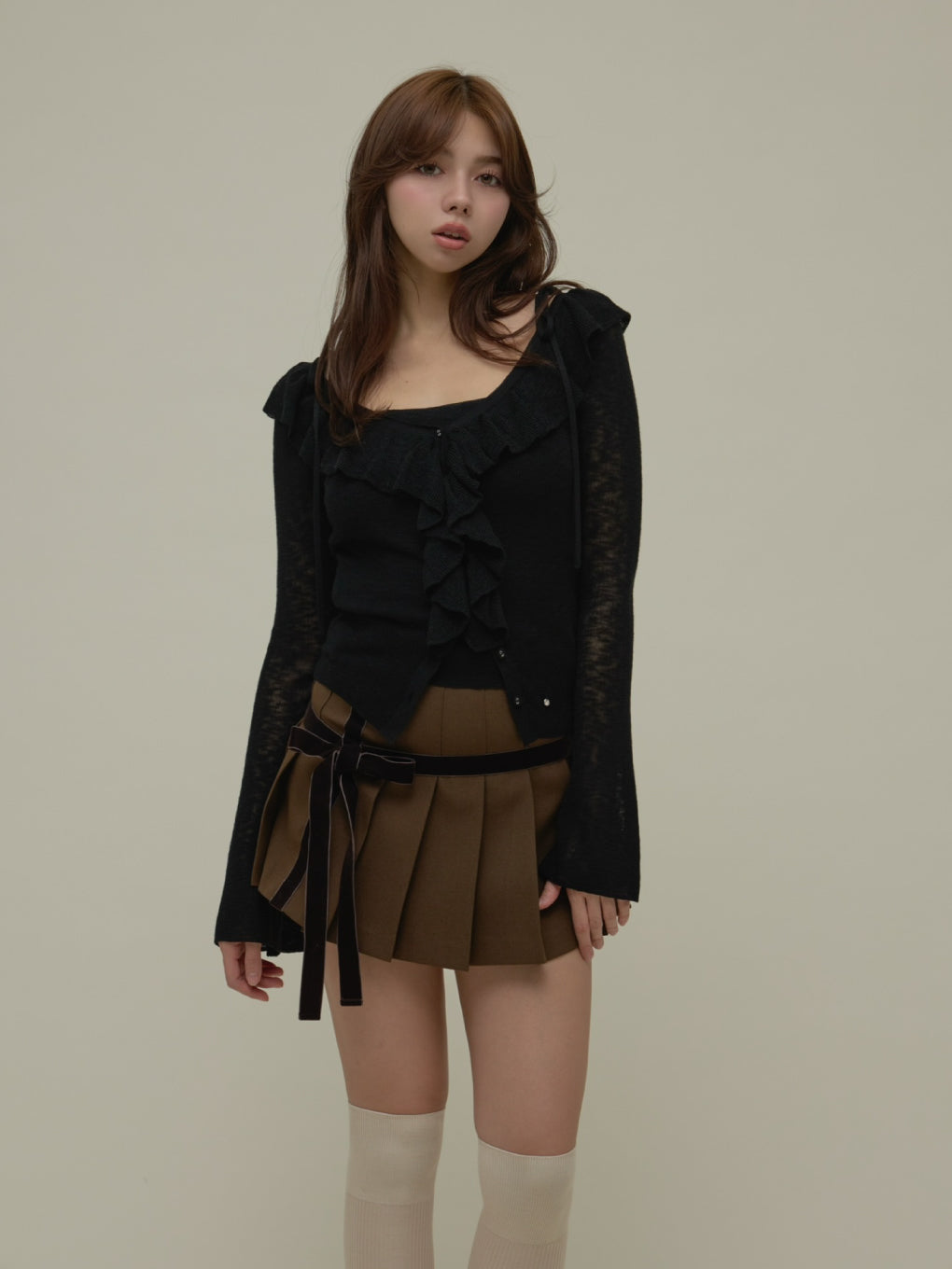 Valentine ribbon mini skirt