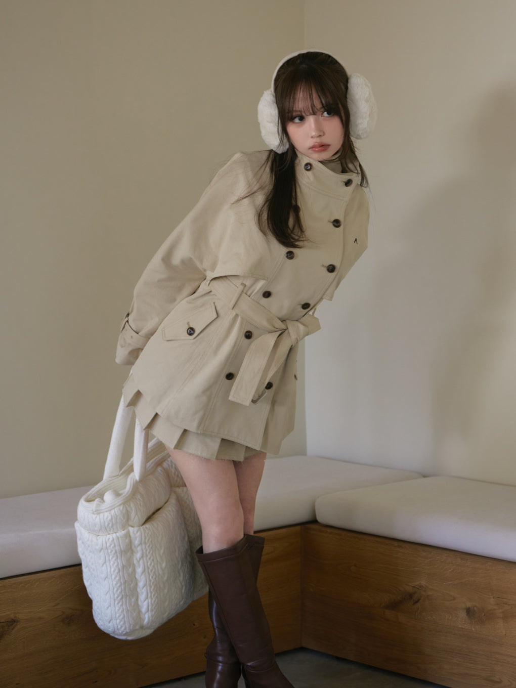 Blair trench pleats skirt