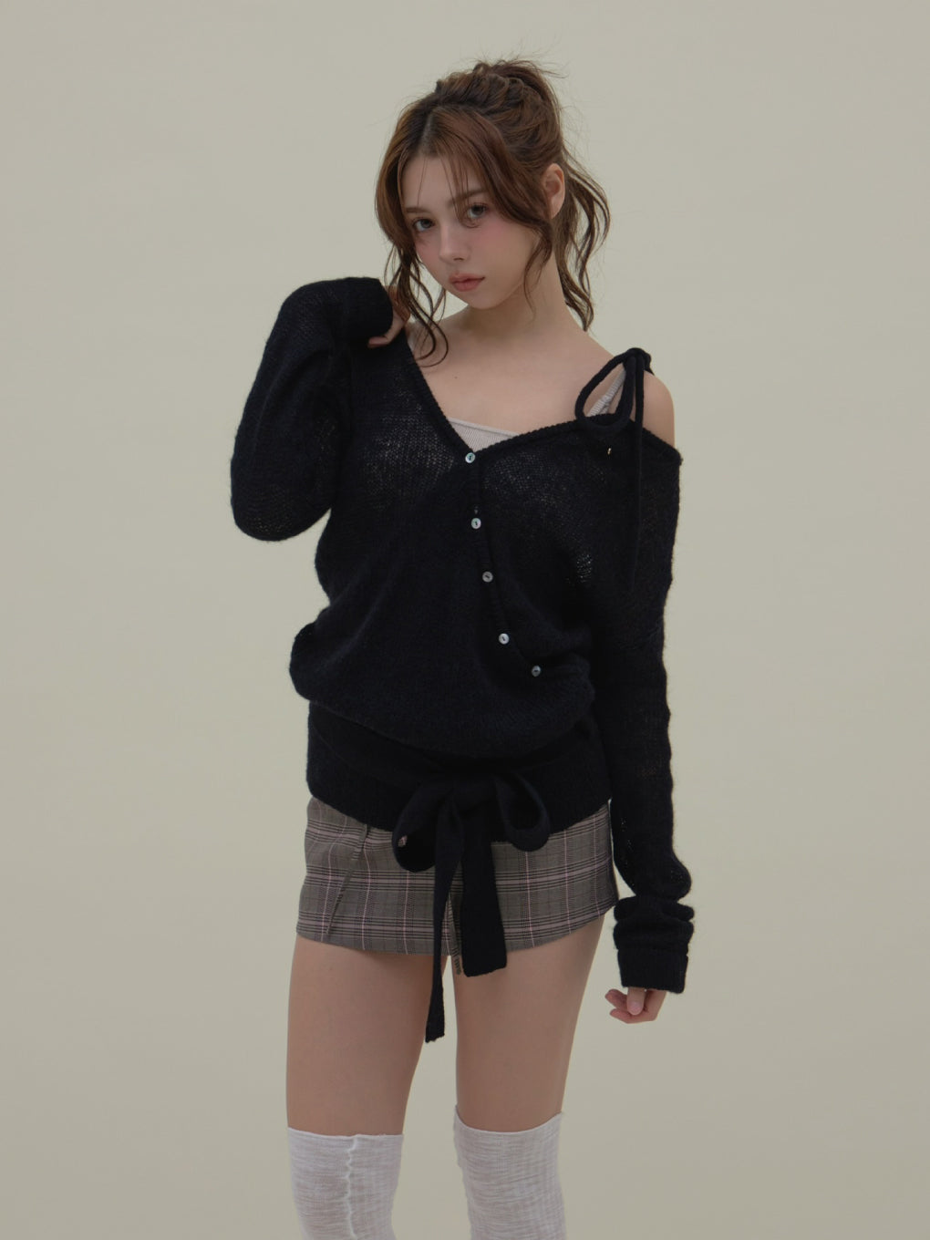 トップス andmary Sheer loose knit tops ANDMARY】Sheer loose knit tops