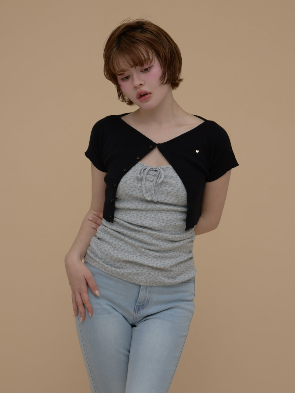 ANDMARY】Vickey flower set tops