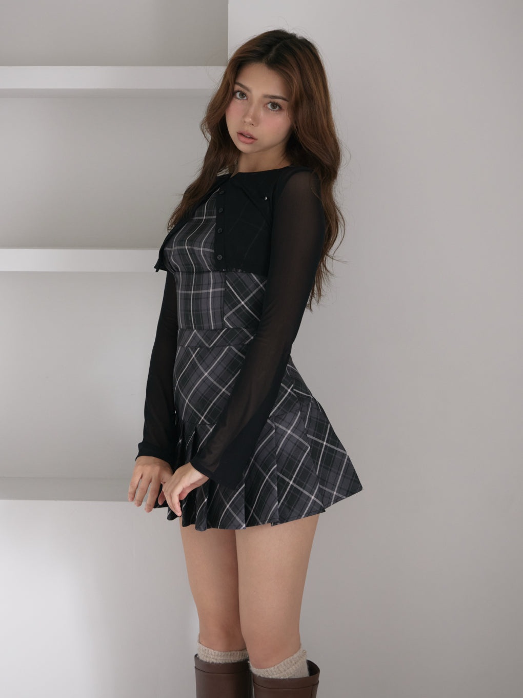 Donna check mini dress