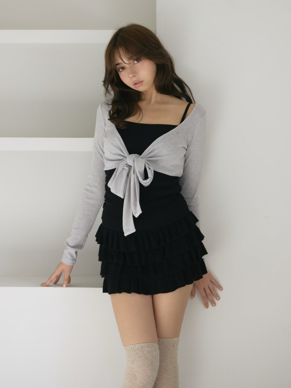 ANDMARY バックリボンミニスカート　アンドマリー　タグ付き新品未使用品 ANDMARY バックリボンミニスカート アンドマリー タグ付き新品未使用品