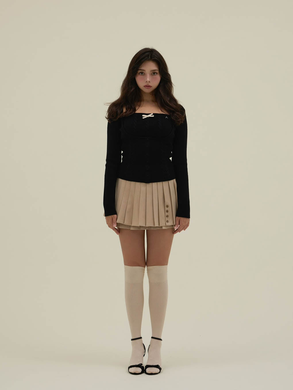 Dida pleats flare skirt