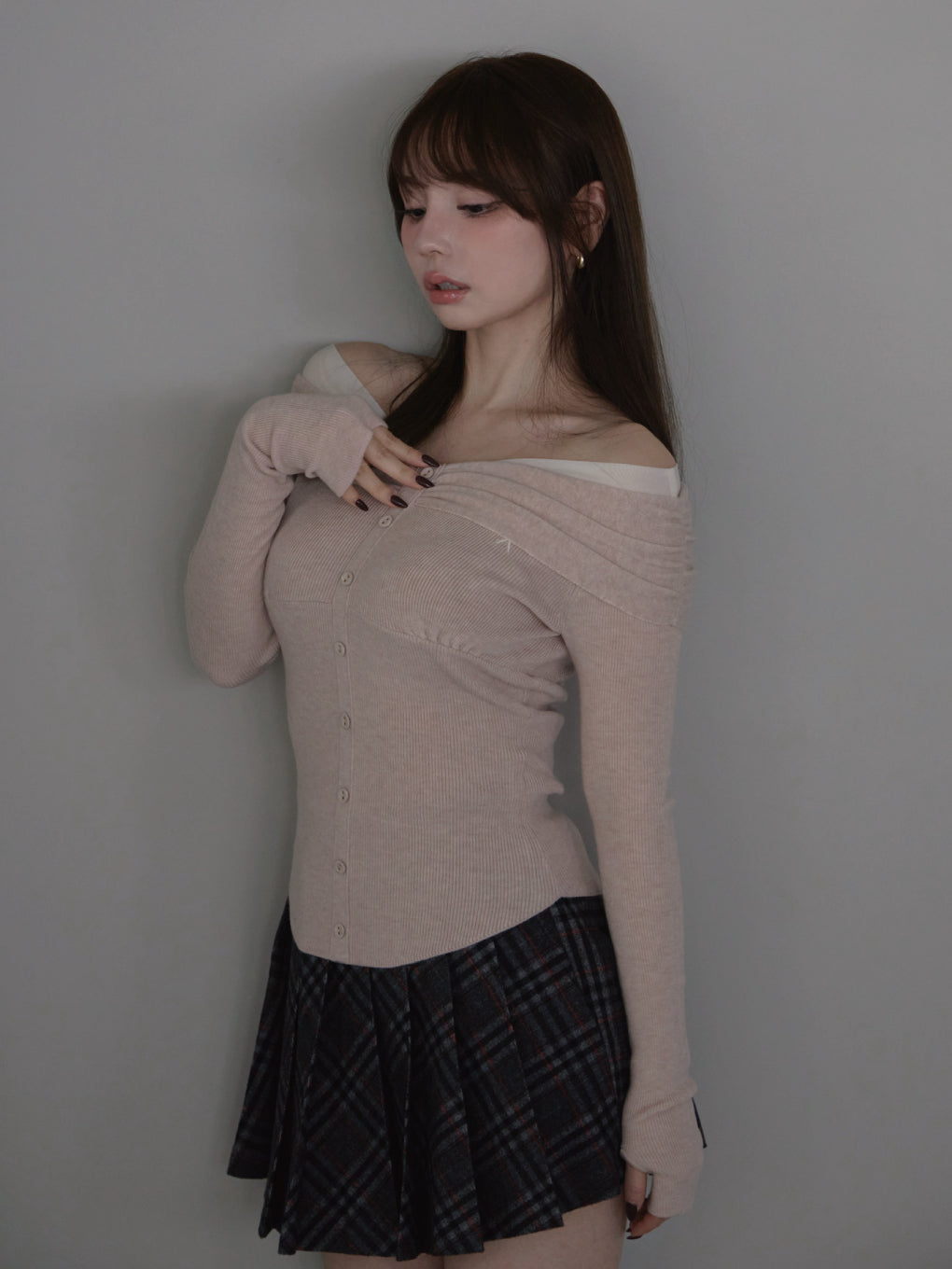 トップス andmary Shannon tulle knit tops ANDMARY】Shannon tulle knit tops