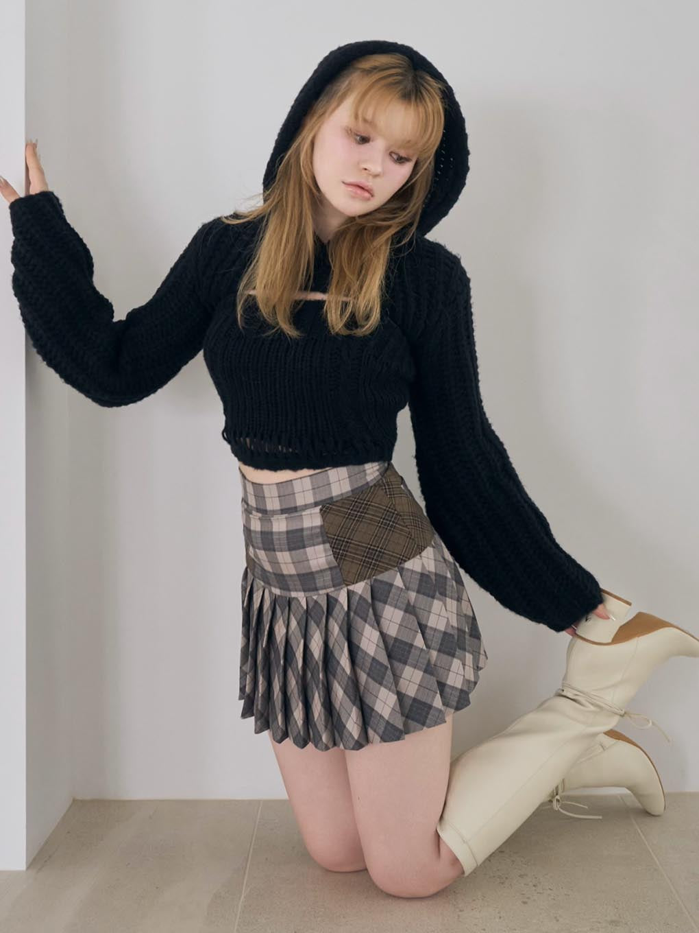 andmary アンドマリー Holly mini skirt グレー ANDMARY】Holly mini skirt